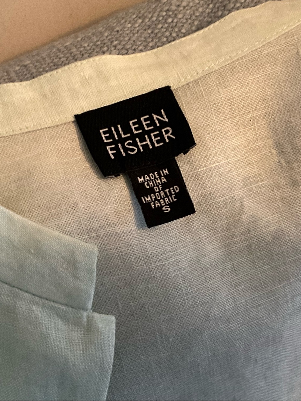 100% Irish Linen Eileen Fisher Linen Top Button-Down Celery Pale Green Sz Small